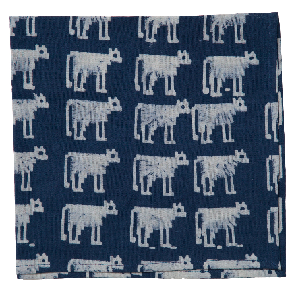 Countryside Napkin - Cattle - Indigo (Set of 2)
